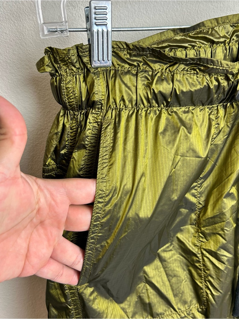 FP Movement Metallic Olive Green Pull-On Cargo Joggers Reflective Trim S - Picture 5 of 15